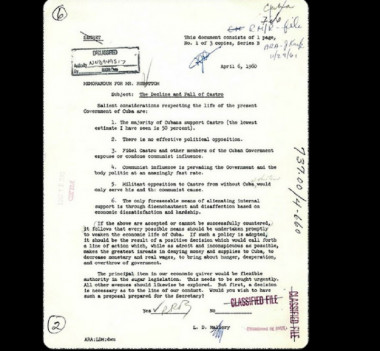 documento base de bloqueo estadounidense a Cuba